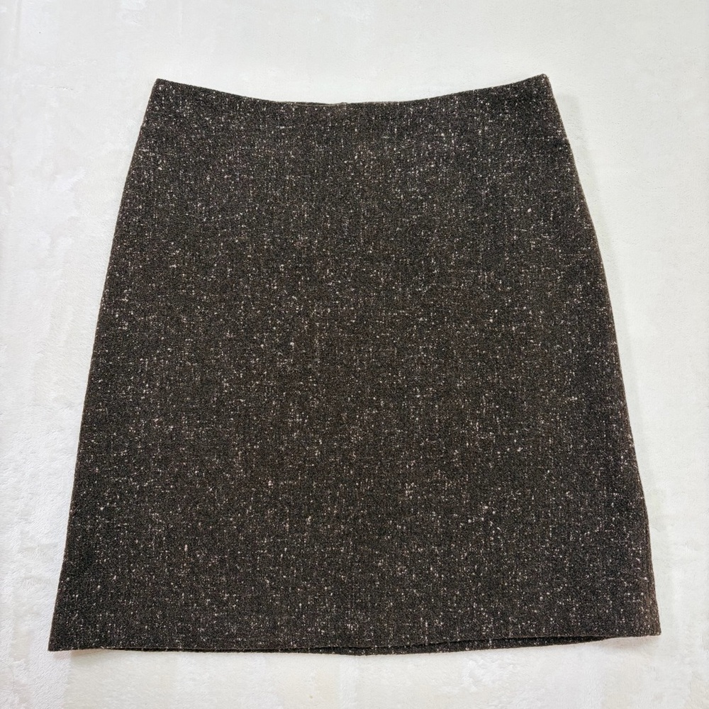 French Connection Dark Brown Tweed Pencil Skirt
